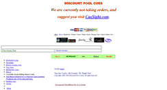 Desktop Screenshot of discountpoolcues.com