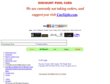 Tablet Screenshot of discountpoolcues.com